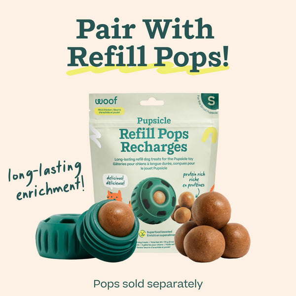 Woof Pupsicle Treat Dispensing Dog Toy, Green (CA)