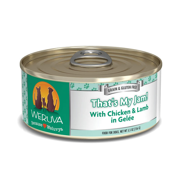 Weruva Classic Dog That's My Jam ! Poulet et Agneau en gelée Nourriture humide pour chiens en conserve