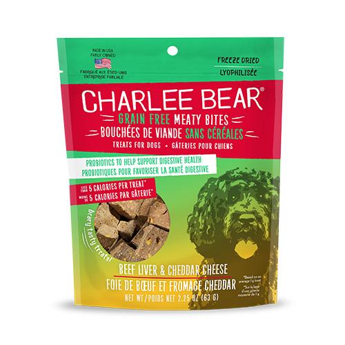 Charlee Bear Meaty Bites Beef Liver & Cheddar Cheese Freeze-Dried Dog Treats (CA)
