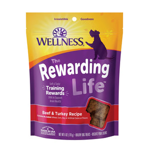 Wellness Grain-Free The Rewarding Life Beef & Turkey Soft & Chewy Dog Treats, 6-oz