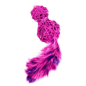 KONG Wubba Jouet pour Chat en Osier, Couleur Varie