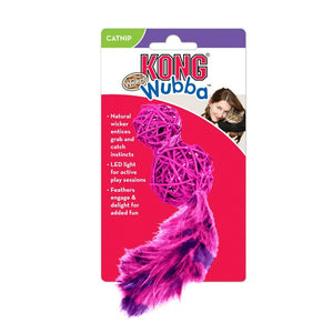 KONG Wubba Jouet pour Chat en Osier, Couleur Varie