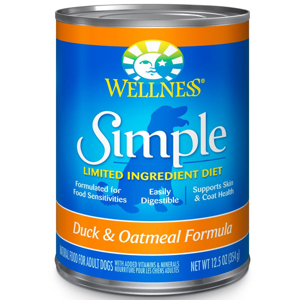 Wellness Simple Limited Ingredient Diet Duck & Oatmeal Formula Wet Dog Food Can