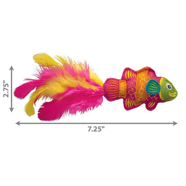 KONG Tropics Fish Cat Toy, Pink