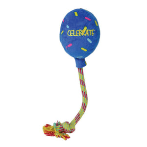 KONG Occasions Birthday Balloon Dog Toy, Blue