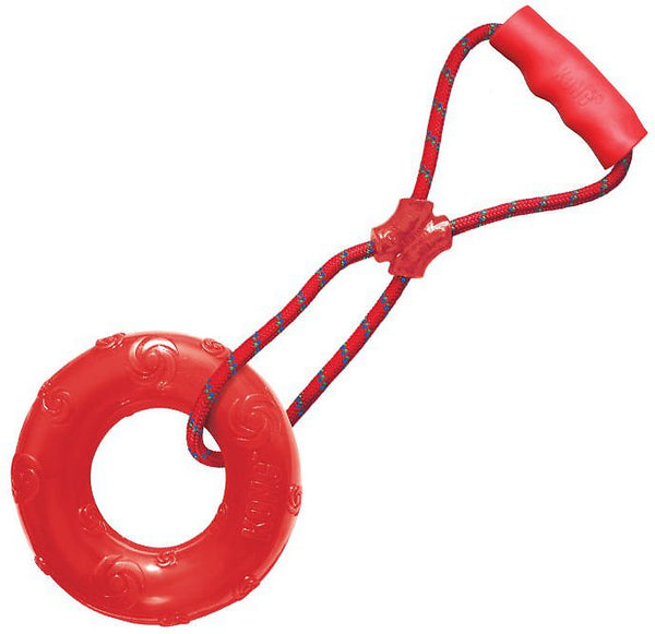 KONG Squeezz Ring with Handle Dog Toy, Color Varies