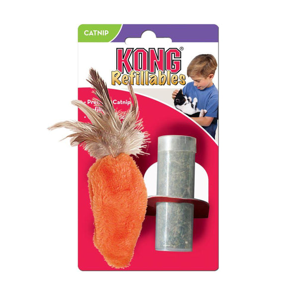 KONG Refillables Carrot with Feather Top Cat Toy