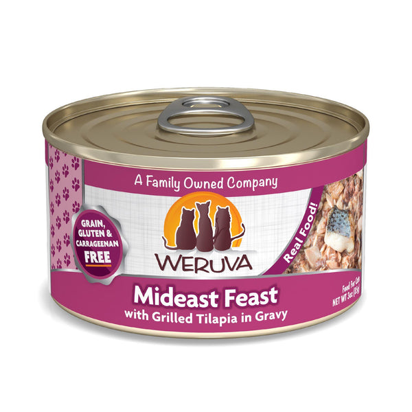 Weruva Classic Cat Mideast Feast with Grilled Tilapia in Gravy Wet Cat Food Can