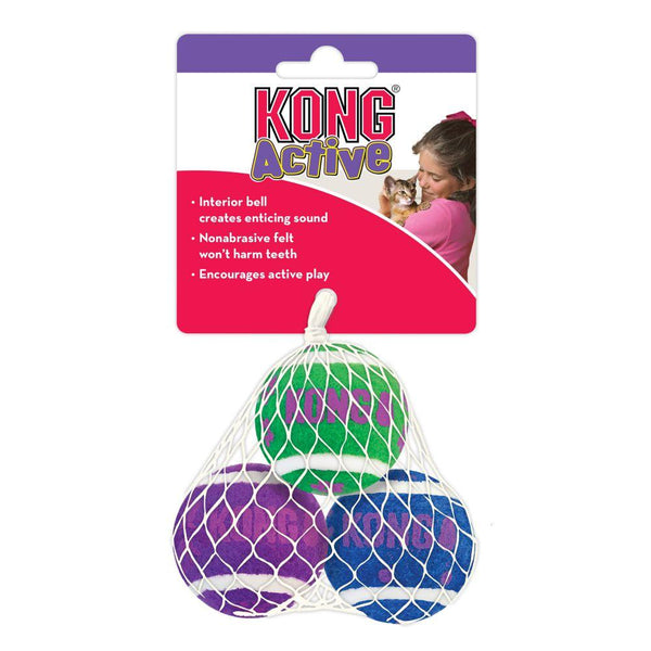 KONG Active Tennis Balls with Bells Cat Toy