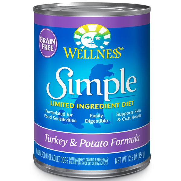 Wellness Simple Limited Ingredient Diet Grain-Free Turkey & Potato Formula Wet Dog Food Can