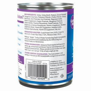 Wellness Simple Limited Ingredient Diet Grain-Free Turkey & Potato Formula Wet Dog Food Can