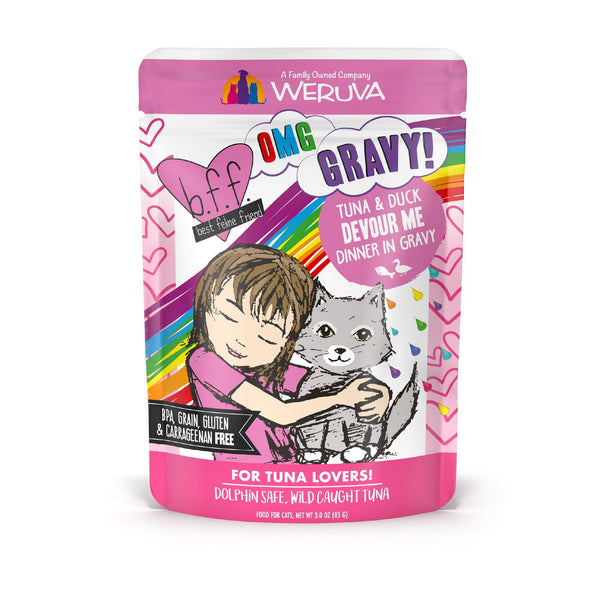 BFF OMG GRAVY Tuna & Duck Devour Me Dinner in Gravy Wet Cat Food Pouch
