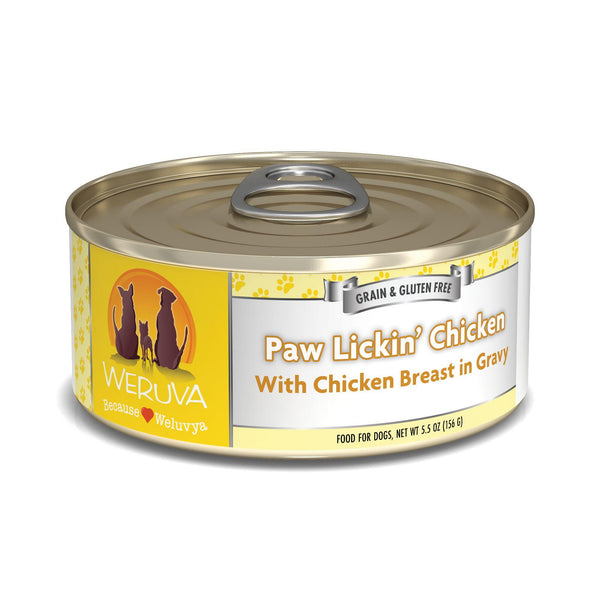 Weruva Classic Dog Paw Lickin' Chicken with Chicken Breast in Gravy Wet Dog Food Can