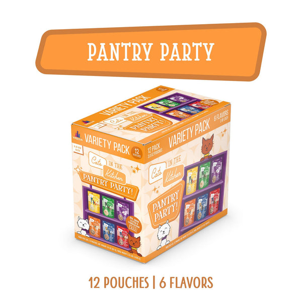 Cats in the Kitchen Pantry Party ! Lot varié de sachets de nourriture humide pour chats, 3 oz, 12 unités