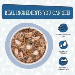 Cats in the Kitchen 1 If By Land, 2 If By Sea Tuna, Beef & Salmon in Gravy Wet Cat Food Pouch