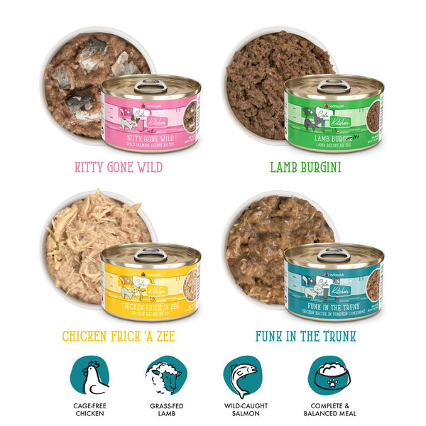 Cats in the Kitchen Pack varié Kitchen Cuties Nourriture humide pour chat en boîte, 3.2 oz, lot de 12