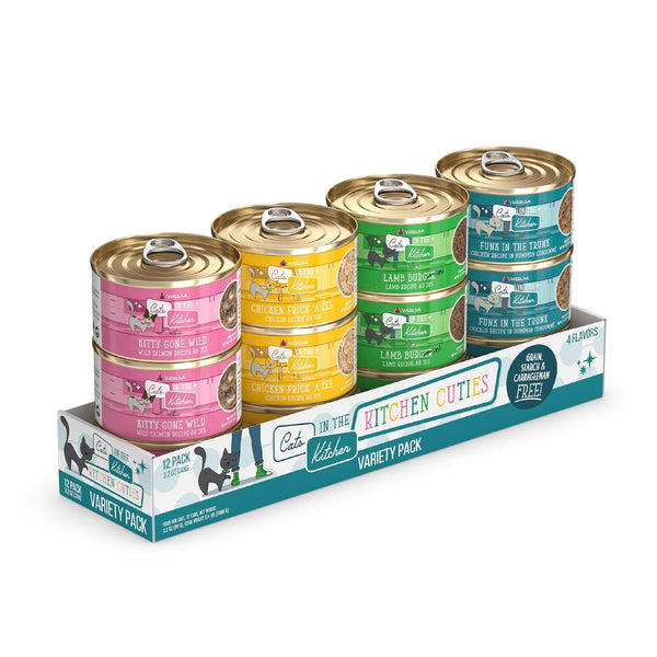 Cats in the Kitchen Pack varié Kitchen Cuties Nourriture humide pour chat en boîte, 3.2 oz, lot de 12