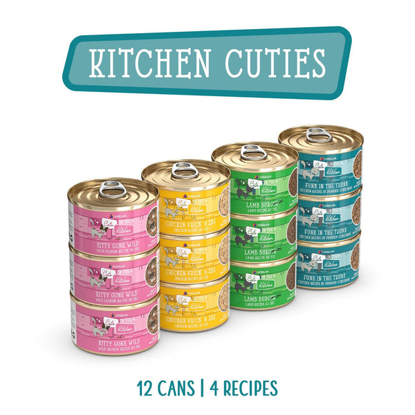 Cats in the Kitchen Pack varié Kitchen Cuties Nourriture humide pour chat en boîte, 3.2 oz, lot de 12
