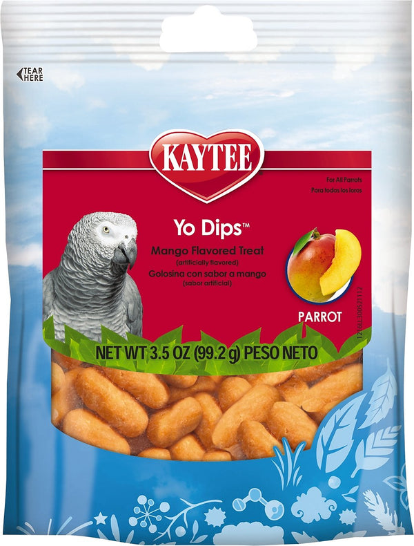 Kaytee Fiesta Mango Flavored Yogurt Dipped Large Parrot Bird Treats, 3.5-oz