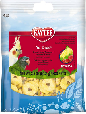 Kaytee Fiesta Strawberry Banana Flavored Yogurt Dipped Small Hookbill Bird Treats, 3.5-oz