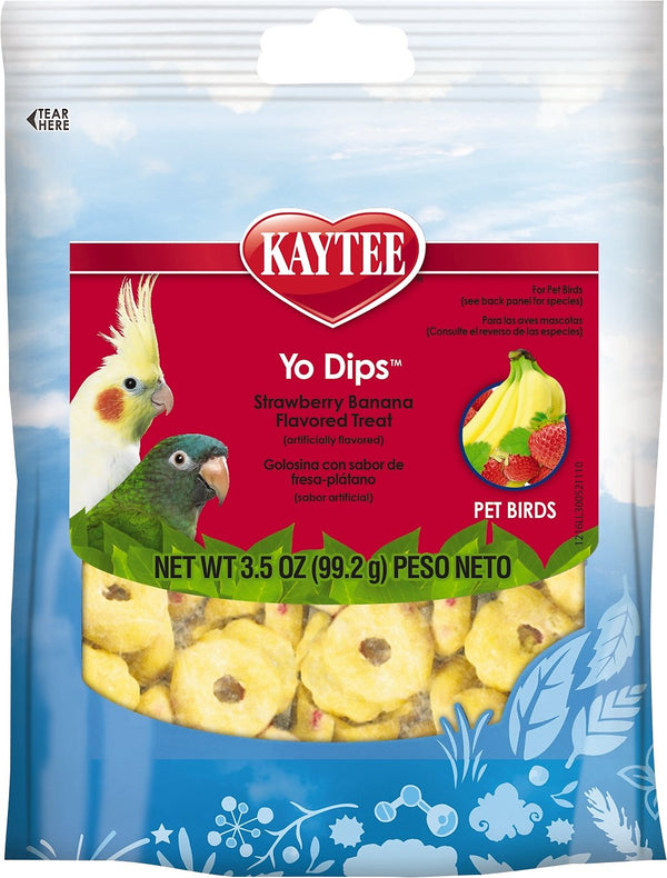 Kaytee Fiesta Strawberry Banana Flavored Yogurt Dipped Small Hookbill Bird Treats, 3.5-oz