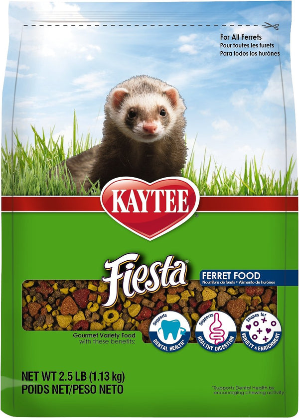 Kaytee Fiesta Gourmet Variety Diet with DHA Ferret Food, 2.5-lb
