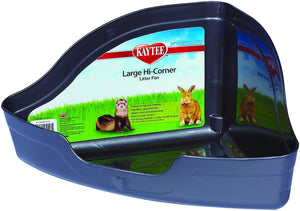 Kaytee Hi-Corner Small Animal Litter Pan, Large, Color Varies