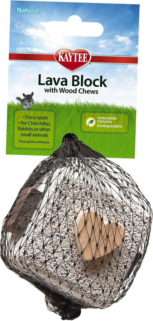 Kaytee Lava Block with Wood Chews Small Animal Toy