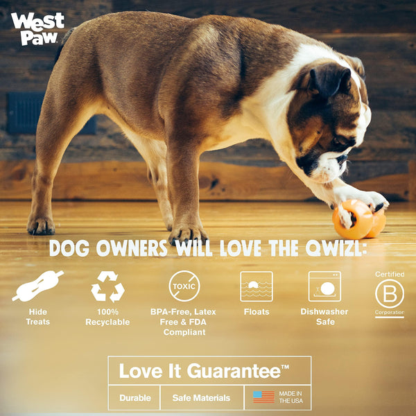 West Paw Jouet pour chien Zogoflex Qwizl, Mandarine
