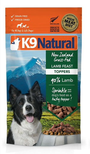 K9 Natural Lamb Feast Grain-Free Freeze-Dried Dog Food Topper, 5-oz