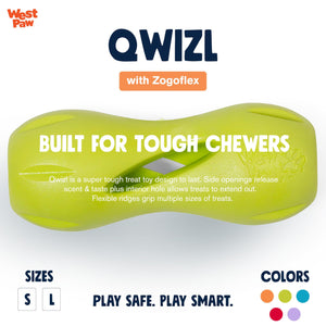West Paw Zogoflex Qwizl Dog Toy, Granny Smith