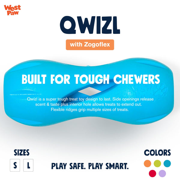 West Paw Jouet pour chien Zogoflex Qwizl, Bleu Aqua