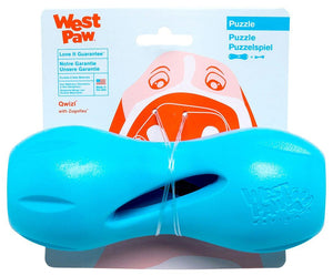 West Paw Zogoflex Qwizl Dog Toy, Aqua Blue