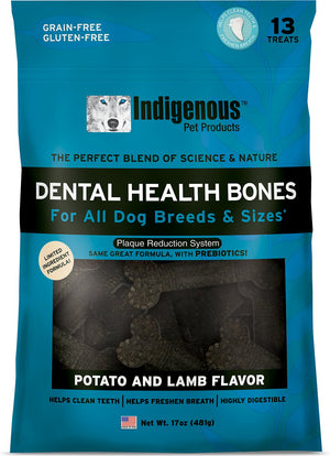 Friandises pour chiens Os dentaires Pomme de terre indigène et agneau, paquet de 13