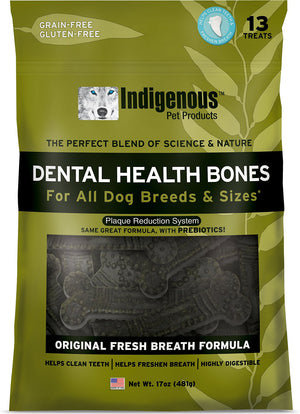 Friandises à mâcher Indigène Formule Fraîcheur d'Haleine Os dentaires pour chiens, 13 pièces