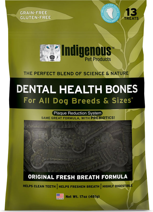 Friandises à mâcher Indigène Formule Fraîcheur d'Haleine Os dentaires pour chiens, 13 pièces