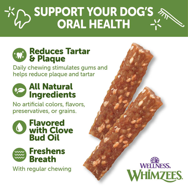 WHIMZEES Veggie Strip Natural Dental Dog Treats, Medium, 14-count