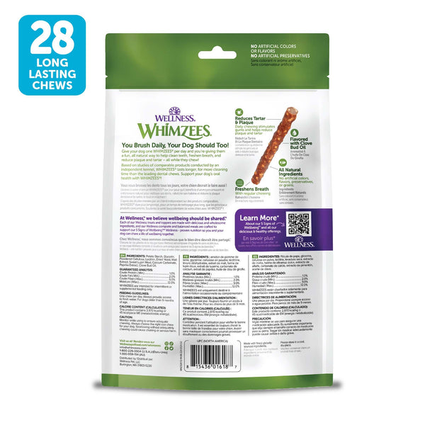 WHIMZEES saucisse légume Chews Gâteries dentaires emballées pour chiens