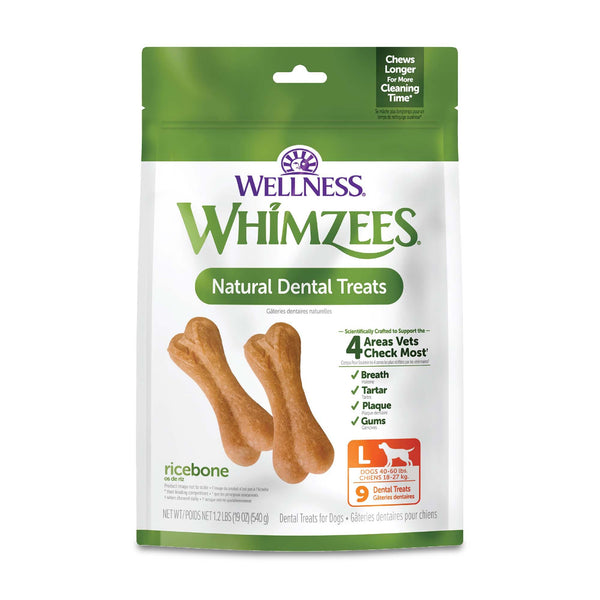 WHIMZEES gâteries dentaires pour chien avec os de riz, 9 pièces