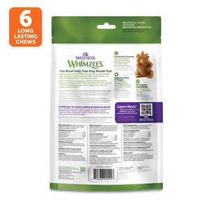 WHIMZEES Hedgehog Natural Dental Dog Treats, Large, 6-count