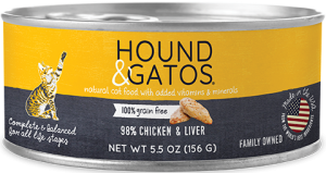 Hound & Gatos Chicken & Chicken Liver Formula Grain-Free Canned Cat Food