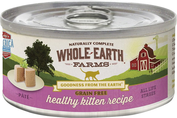 Whole Earth Farms Grain-Free Healthy Kitten Pate Recipe Canned Cat Food