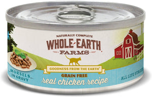 Whole Earth Farms Grain-Free Morsels in Gravy Chicken Recipe Canned Cat Food