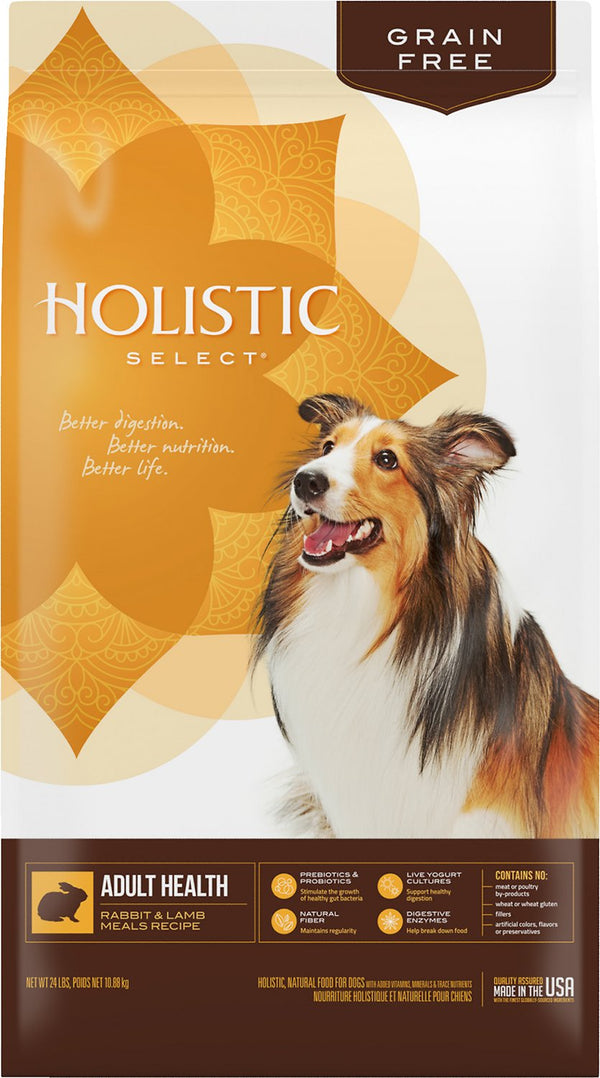 Holistic Select Adult Health Rabbit & Lamb Meal Grain Free Dry Dog Food