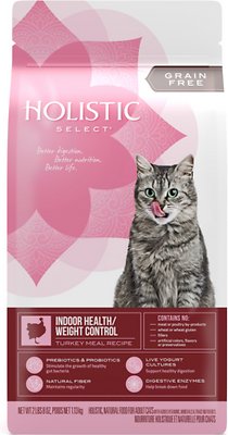 Holistic Select Indoor Health/Weight Control Turkey Meal Recipe Grain Free Dry Cat Food