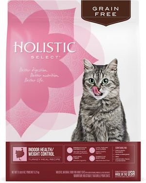 Holistic Select Indoor Health/Weight Control Turkey Meal Recipe Grain Free Dry Cat Food
