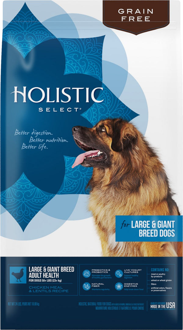 Holistic Select Large & Giant Breed Chicken Meal & Lentils Natural Grain Free Dry Dog Food