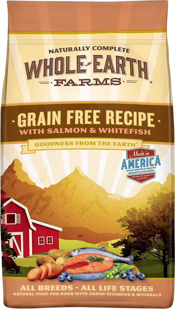Whole Earth Farms Croquettes pour chien sans céréales au saumon et poisson blanc