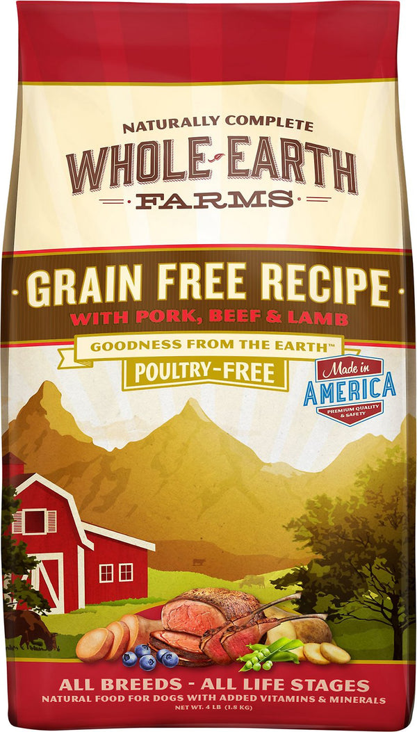 Whole Earth Farms Recette sans céréales au porc, boeuf et agneau Croquettes pour chien