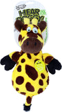 Hear Doggy Silent Squeaker Chew Guard Flattie Giraffe Dog Toy
